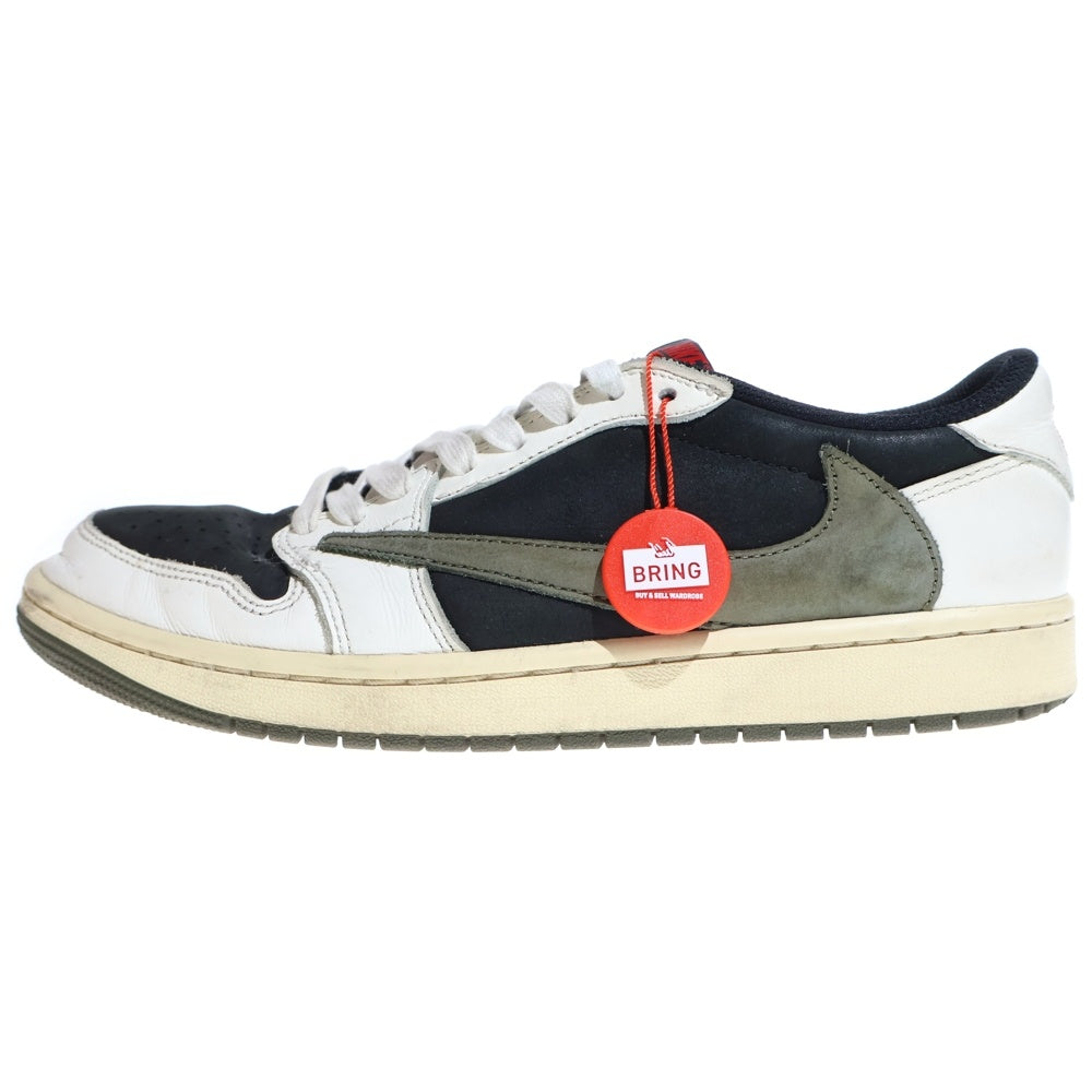 NIKE(ナイキ) ×TRAVIS SCOTT WMNS AIR JORDAN 1 LOW OG Medium Olive DZ4137-106 トラヴィススコット エアジョーダン1 ローカットスニーカー オリーヴ US10.5/27.5cm