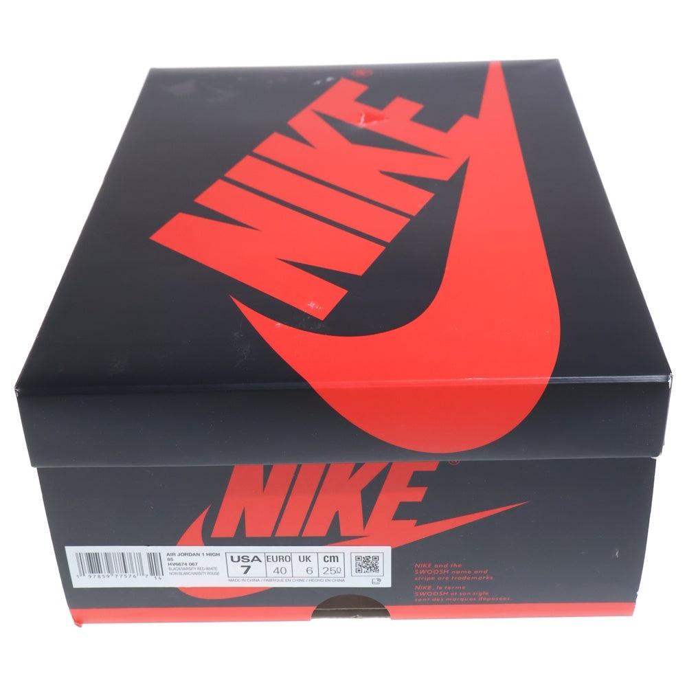 NIKE(ナイキ) AIR JORDAN 1 HIGH 85 BRED HV6674-067 エアジョーダン1 ハイ 85 ブレッド ハイカットスニーカーシューズ ブラック/レッド US7/25.0cm