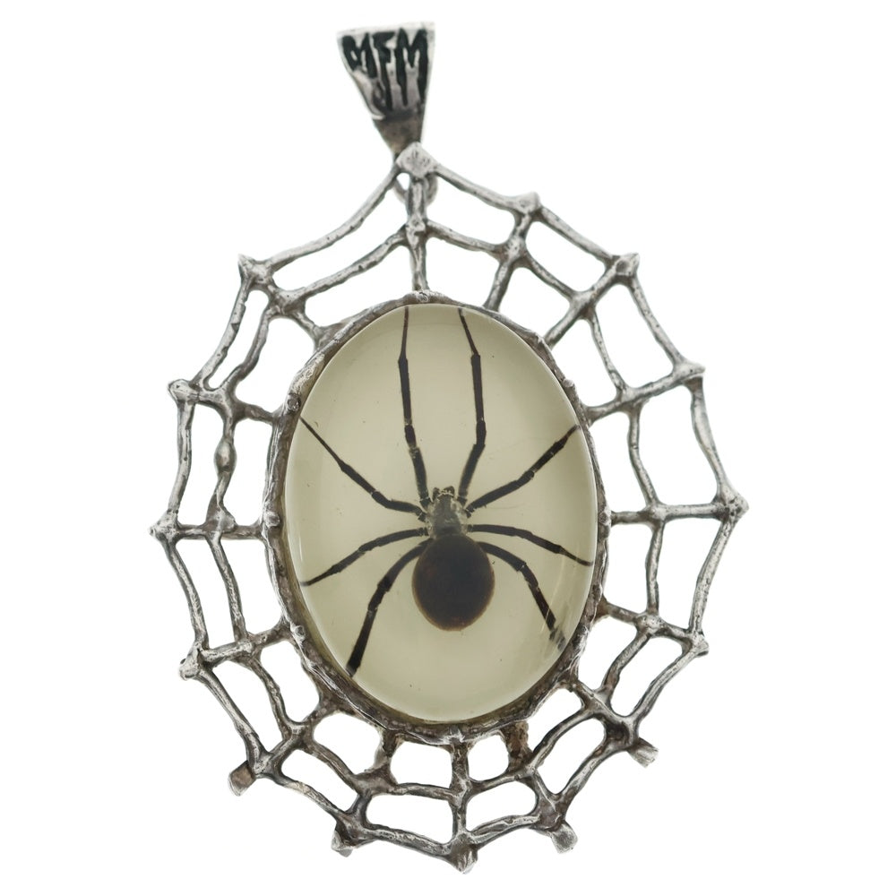 MFM(エムエフエム) LARGE OVAL PENDANT NECKLACE ラージ オーバル スパイダー ペンダントトップ ネックレス ホワイト/シルバー
