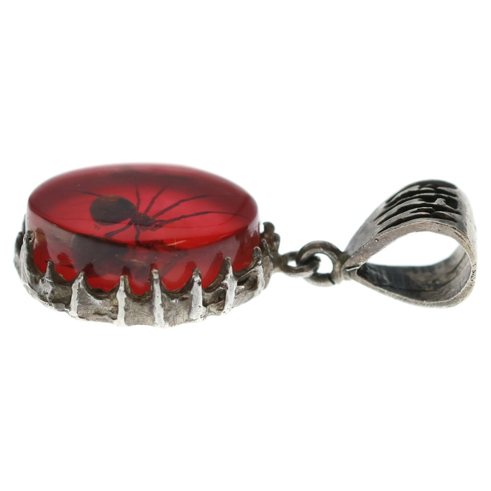 MFM(エムエフエム) OVAL PENDANT NECKLACE オーバル スパイダー ペンダントトップ ネックレス レッド/シルバー