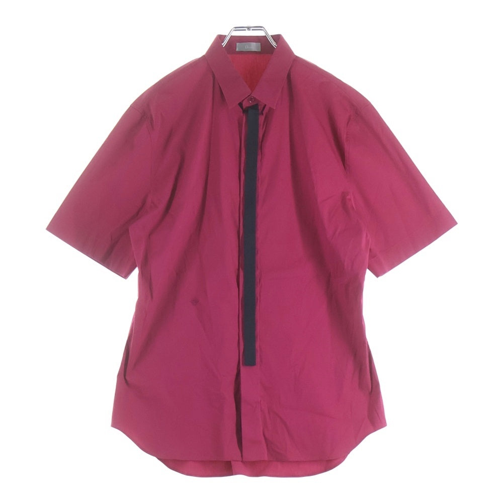 DIOR(ディオール) Bee Shirt Bee刺繍 半袖ドレスシャツ バーガンディー 833C508K1223