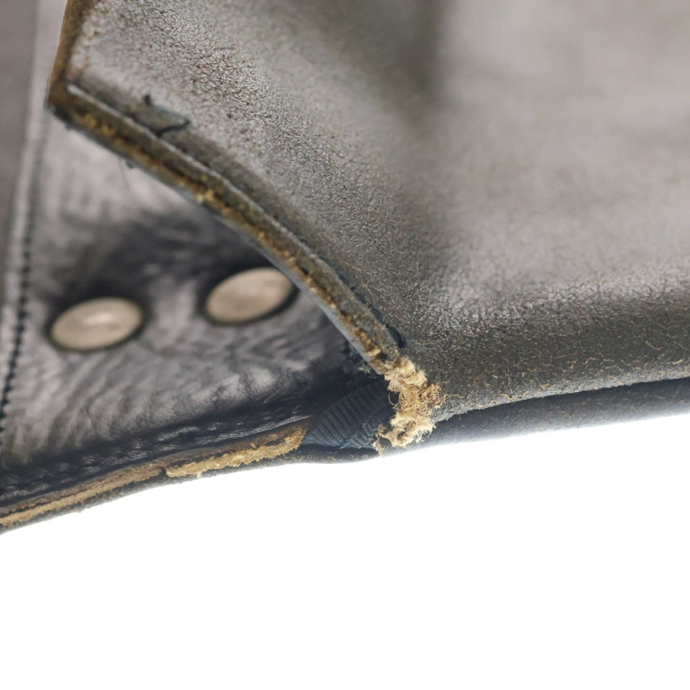 Maison Margiela(メゾンマルジェラ) クラック加工 レザーフラップバッグ ショルダーバッグ ブラック