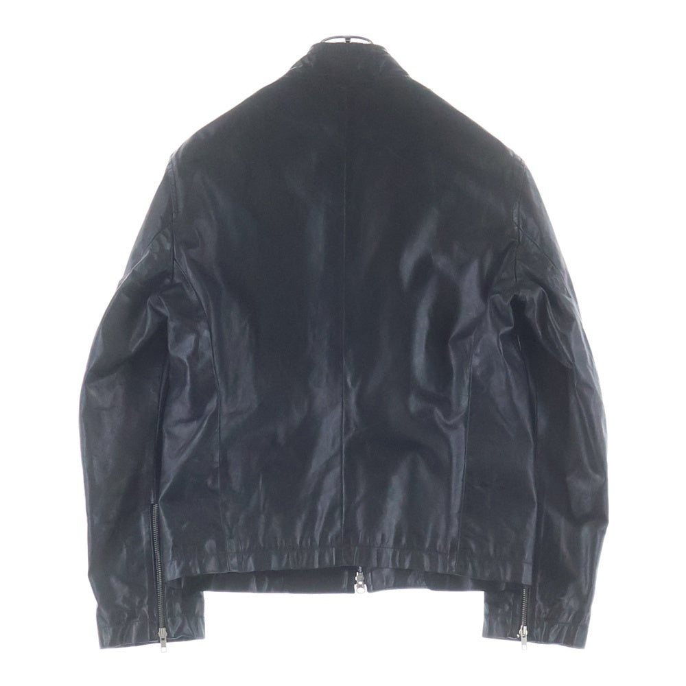 ANN DEMEULEMEESTER(アンドゥムルメステール) 00S 本人期 Leather Jacket カーフレザー シングルライダースジャケット ブラック