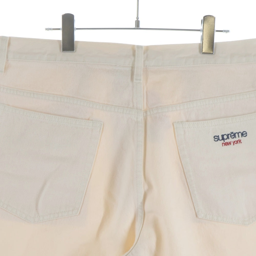 SUPREME(シュプリーム) 24SS Baggy Jean Natural ロゴ刺繍 バギージーンズ ナチュラル アイボリー