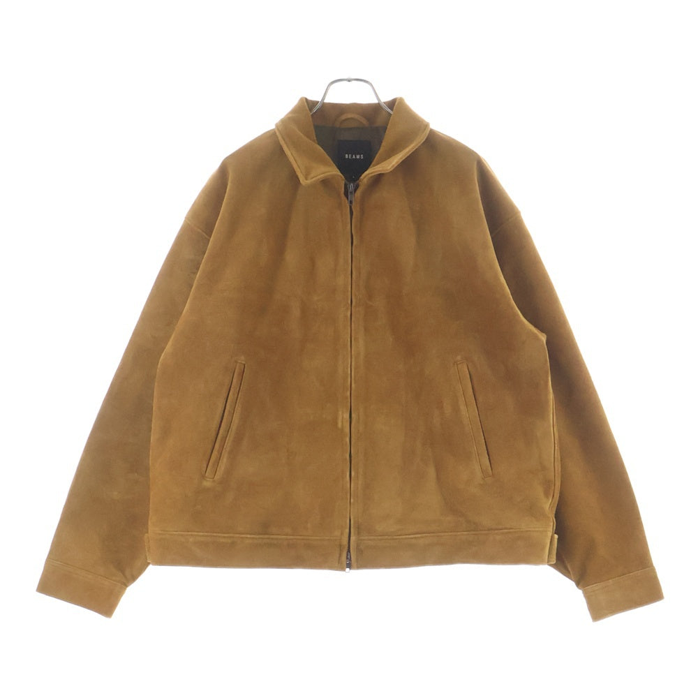 BEAMS(ビームス) 26SS Suede Blouson スエードレザー ジップアップブルゾン ブラウン QY8219