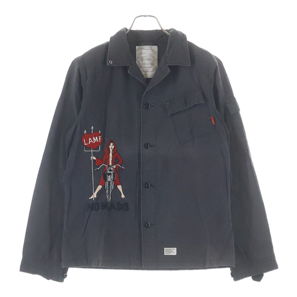 WTAPS(ダブルタップス) 09SS JUNGLE L/S 091GWDT-SHM02 NOMADS刺繍 ミリタリーシャツジャケット カーキ