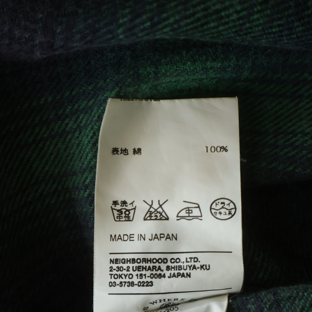 WTAPS(ダブルタップス) 09AW VATOS L/S/ 092GWDT-SHM01 バトス ロングスリーブ 長袖チェックシャツ グリーン