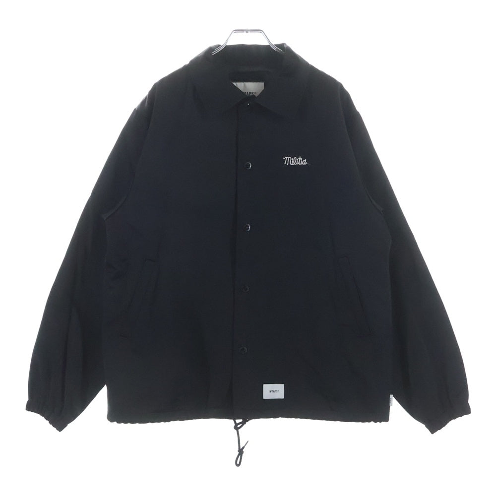 WTAPS(ダブルタップス) 19SS GREASERS JACKET 191TQDT-JKM01 ロゴ刺繍 コーチジャケット ブラック