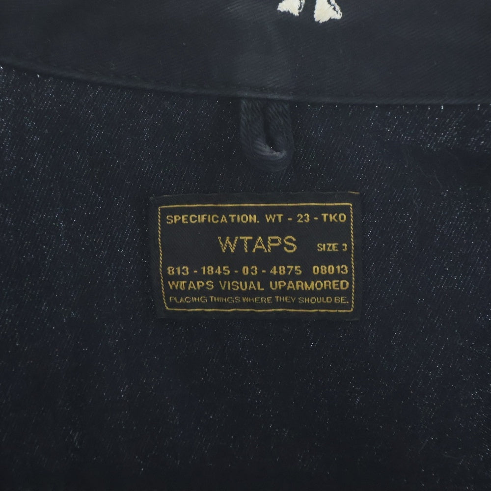 WTAPS(ダブルタップス) 16AW ×VANS VAULT JUNGLE LS 161GWVND-SHM03 ボーン刺繍 ジャングル ミリタリーシャツジャケット ブラック