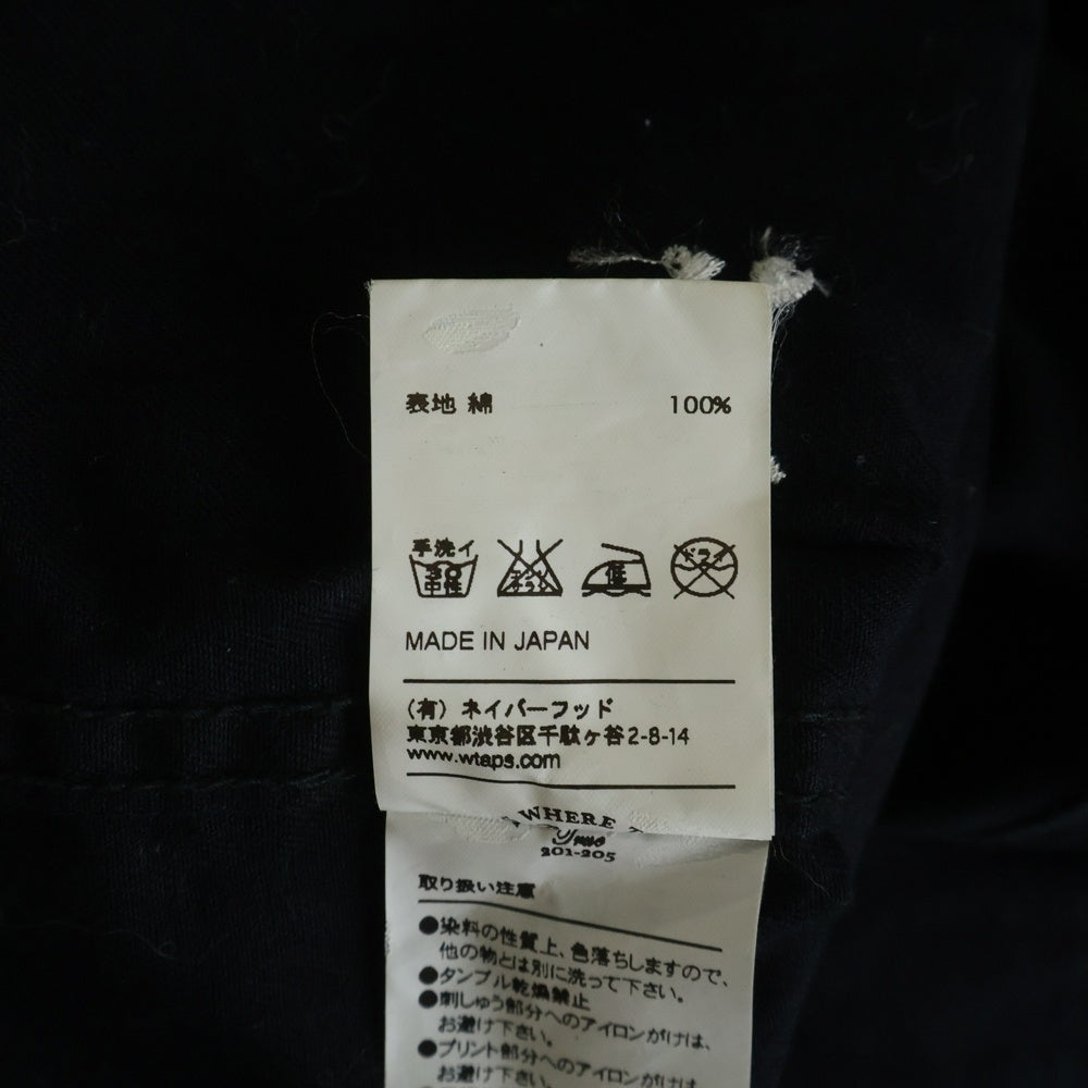 WTAPS(ダブルタップス) 16AW ×VANS VAULT JUNGLE LS 161GWVND-SHM03 ボーン刺繍 ジャングル ミリタリーシャツジャケット ブラック