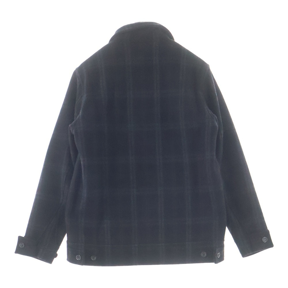 WTAPS(ダブルタップス) 10AW GREASE JACKET WOOL MELTON 102GWDT-JKM03 ウールチェック ジップアップ ブルゾン ブラック