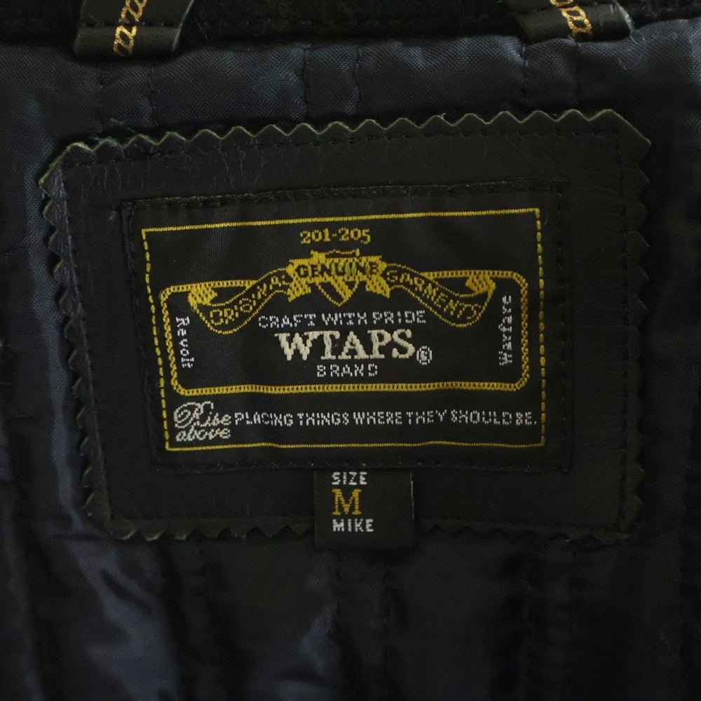 WTAPS(ダブルタップス) 10AW GREASE JACKET WOOL MELTON 102GWDT-JKM03 ウールチェック ジップアップ ブルゾン ブラック