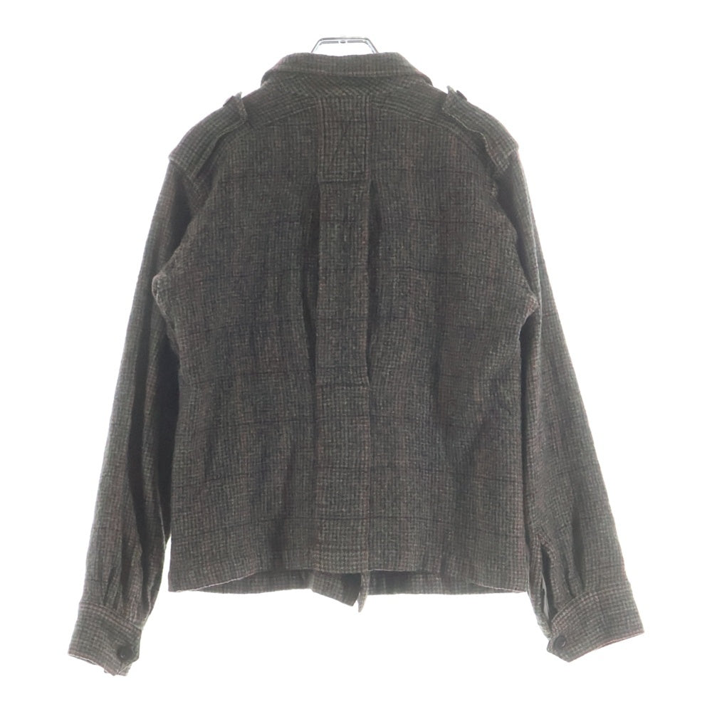 DRIES VAN NOTEN(ドリスヴァンノッテン) チェック長袖シャツジャケット ブラウン