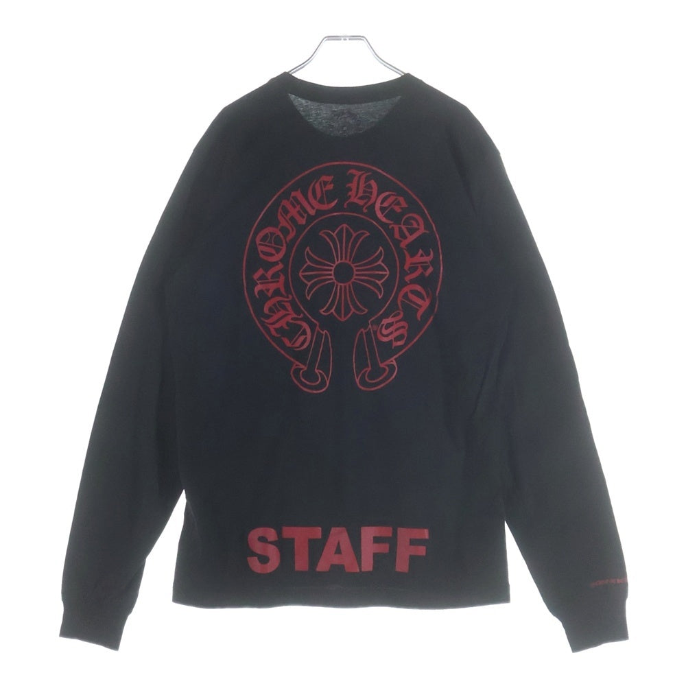 CHROME HEARTS(クロムハーツ) CH L/S T-SHIRT STAFF ホースシュープリント スタッフ 長袖Tシャツ ロンT ブラック/レッド