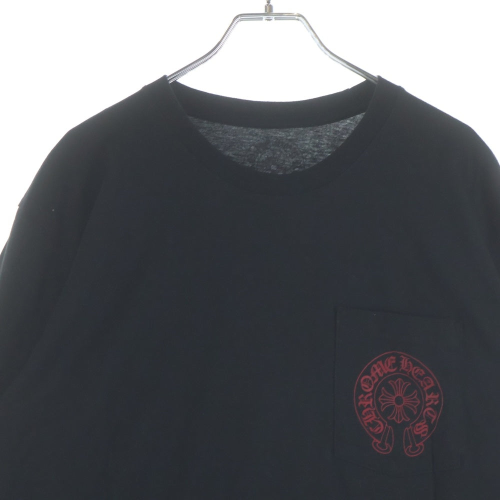 CHROME HEARTS(クロムハーツ) CH L/S T-SHIRT STAFF ホースシュープリント スタッフ 長袖Tシャツ ロンT ブラック/レッド