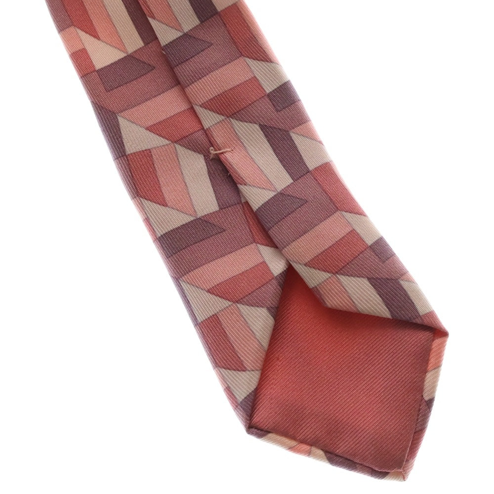 HERMES(エルメス) Silk Tie 総柄 シルクネクタイ ピンク