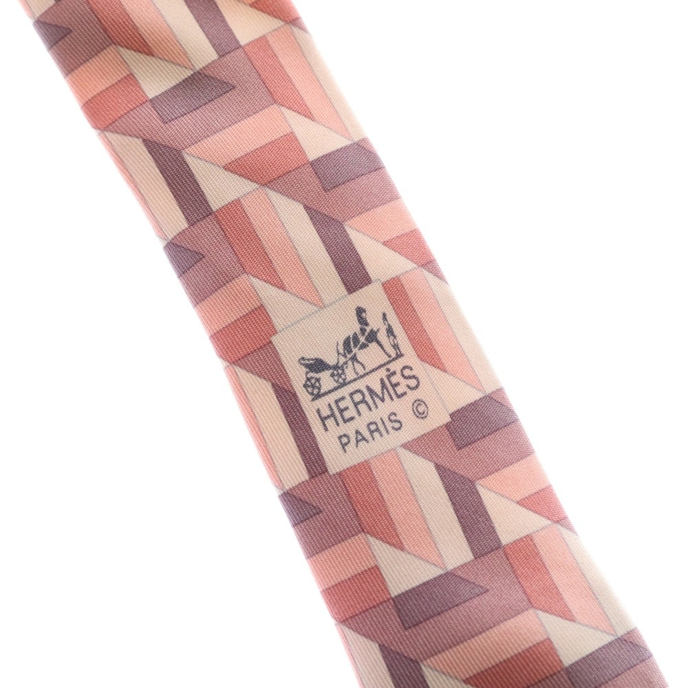 HERMES(エルメス) Silk Tie 総柄 シルクネクタイ ピンク