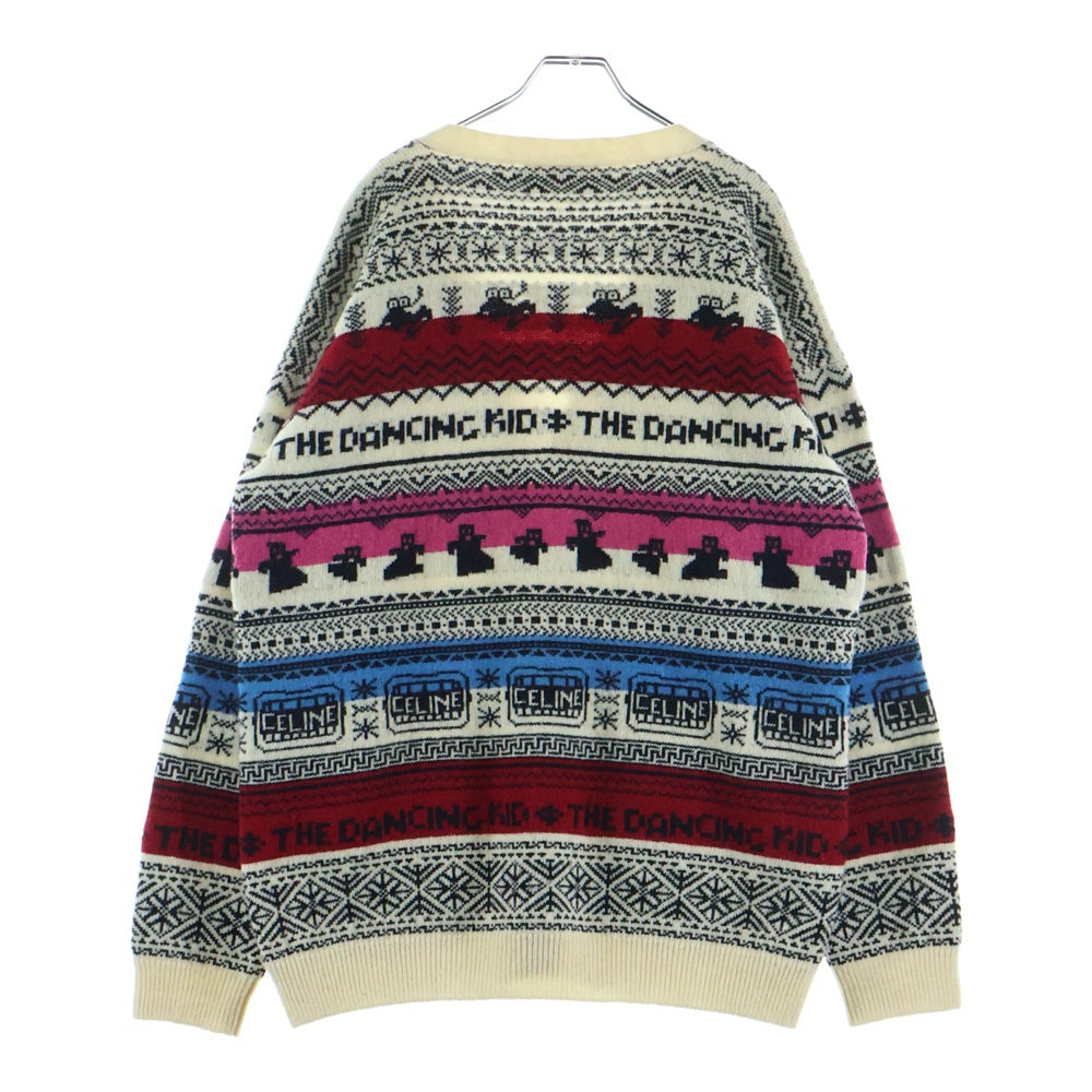 CELINE(セリーヌ) 21SS THE DANCING KID WOOL JACQUARD DOLLS KNIT CARDIGAN ダンシングキッド ウールジャカードドールズニットカーディガン マルチカラー 2A08L715M