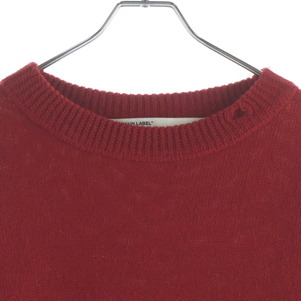 OFF-WHITE(オフホワイト) 19AW Wool Knit Sweater ダメージ加工 クルーネックウールニットセーター レッド OMHE016E19A28002