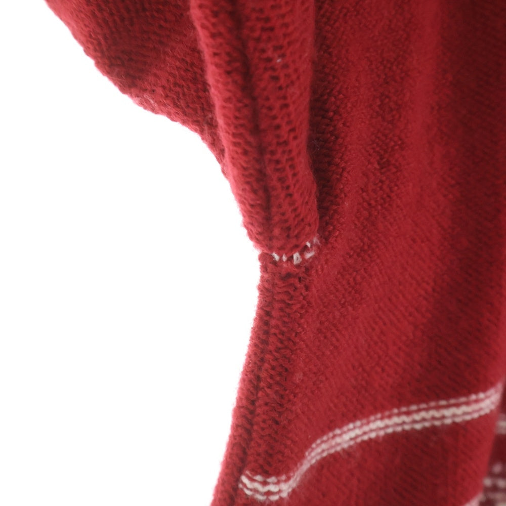 OFF-WHITE(オフホワイト) 19AW Wool Knit Sweater ダメージ加工 クルーネックウールニットセーター レッド OMHE016E19A28002