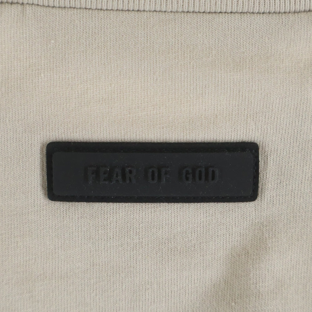 FEAR OF GOD ESSENTIALS(フィアオブゴッド エッセンシャルズ) L/S T-SHIRT ラバーロゴ 長袖Tシャツ ロンT ベージュ