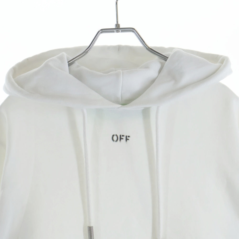OFF-WHITE(オフホワイト) 18SS Tape Logo Hoodie タープロゴ プルオーバースウェットパーカー フーディー ホワイト OMBB032S18003008
