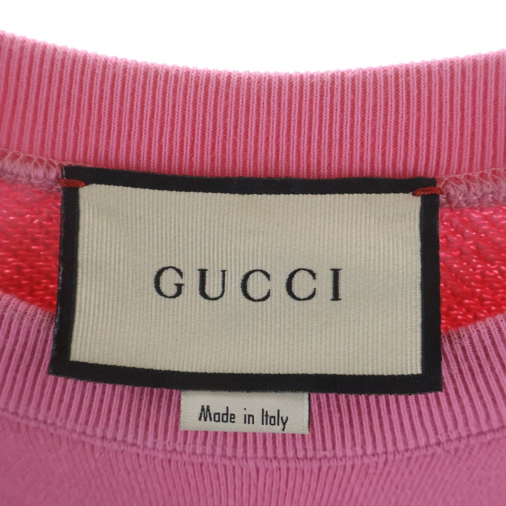 GUCCI(グッチ) Teddy Bear Sweatshirt テディベア クルーネックスウェットトレーナー ピンク 489677 X9N17