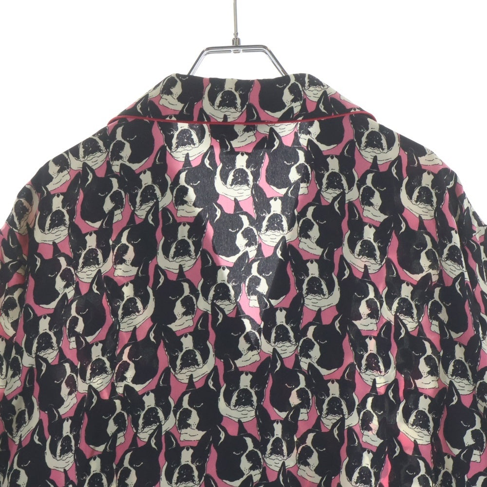 GUCCI(グッチ) Silk Bulldog Shirt ブルドッグ シルク長袖シャツ ブラック 516566 ZLXI8