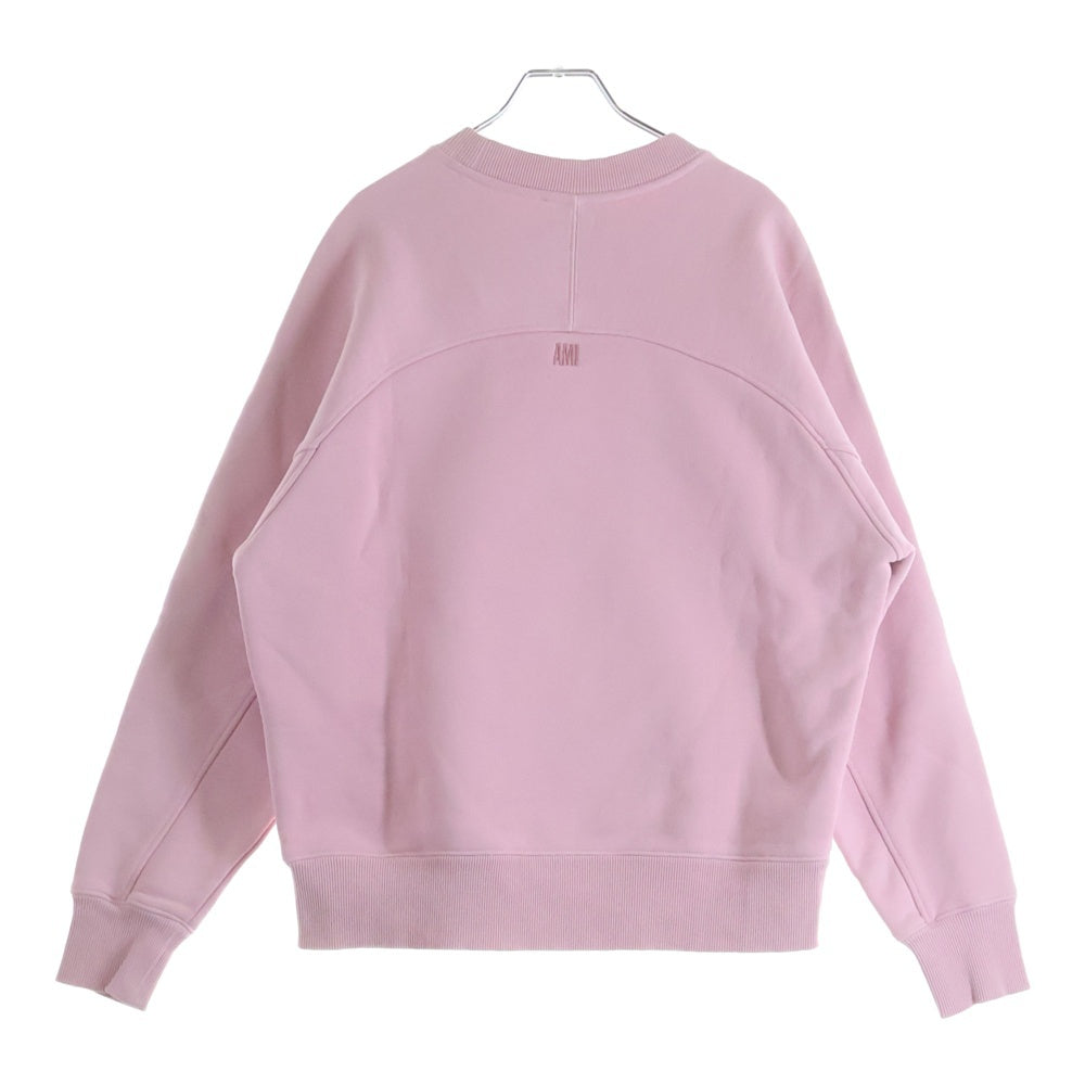 AMI Alexandre Mattiussi(アミアレクサンドルマテュッシ) Sweatshirt ハートロゴ刺繍 クルーネックスウェットトレーナー ピンク E22USW002.747
