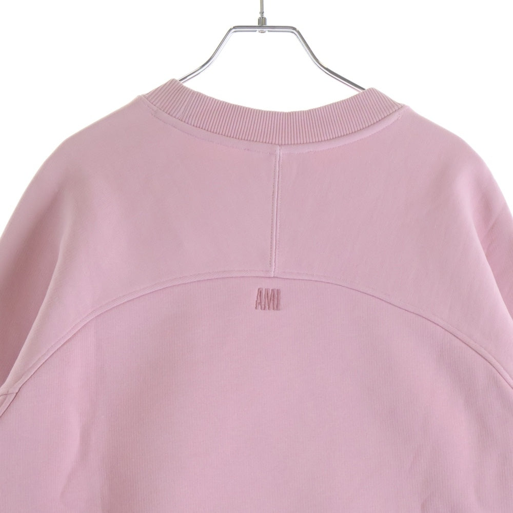 AMI Alexandre Mattiussi(アミアレクサンドルマテュッシ) Sweatshirt ハートロゴ刺繍 クルーネックスウェットトレーナー ピンク E22USW002.747
