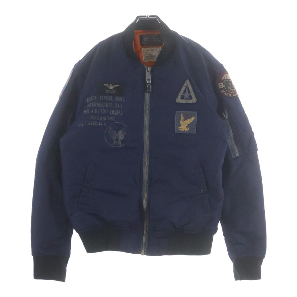 SCHOTT(ショット) FLIGHT JACKET MA-1 ロゴワッペン フライトジャケット ブルゾン ネイビー CWU-R-213-31