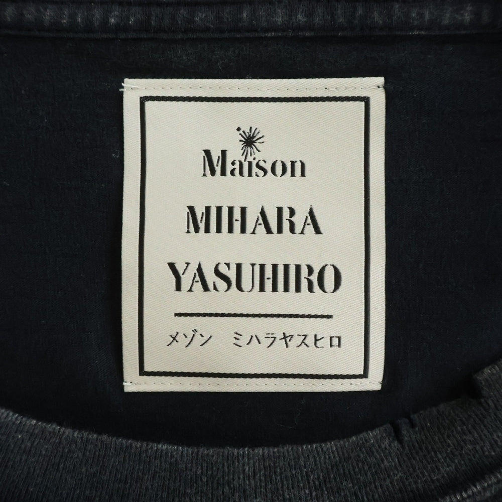 MAISON MIHARAYASUHIRO(メゾンミハラヤスヒロ) EMBELLISH BLEACH TEE ダメージ加工 スタッズ装飾半袖Tシャツ ブラック A15TS631