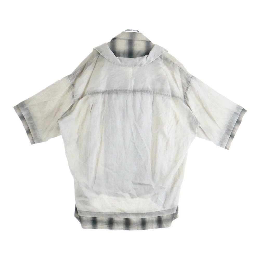 MAISON MIHARAYASUHIRO(メゾンミハラヤスヒロ) 24SS RC TWILL DOUBLE LAYERDE S/S SHIRTS レイヤード 半袖シャツ ホワイト A12SH071