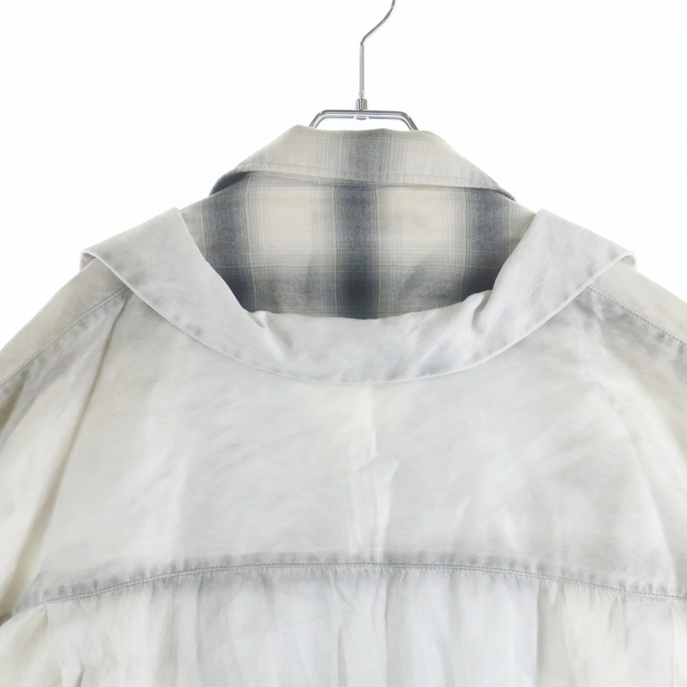 MAISON MIHARAYASUHIRO(メゾンミハラヤスヒロ) 24SS RC TWILL DOUBLE LAYERDE S/S SHIRTS レイヤード 半袖シャツ ホワイト A12SH071