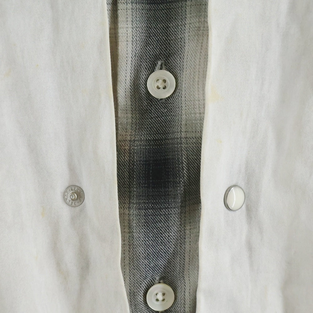MAISON MIHARAYASUHIRO(メゾンミハラヤスヒロ) 24SS RC TWILL DOUBLE LAYERDE S/S SHIRTS レイヤード 半袖シャツ ホワイト A12SH071