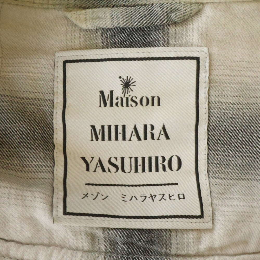MAISON MIHARAYASUHIRO(メゾンミハラヤスヒロ) 24SS RC TWILL DOUBLE LAYERDE S/S SHIRTS レイヤード 半袖シャツ ホワイト A12SH071