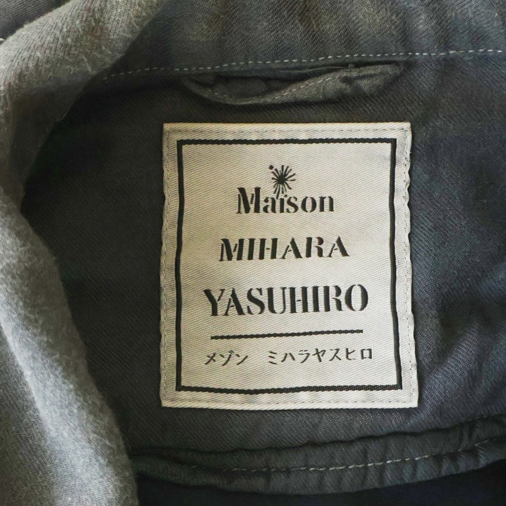 MAISON MIHARAYASUHIRO(メゾンミハラヤスヒロ) 24SS RC TWILL DOUBLE LAYERDE S/S SHIRTS レイヤード 半袖シャツ グレー A12SH071