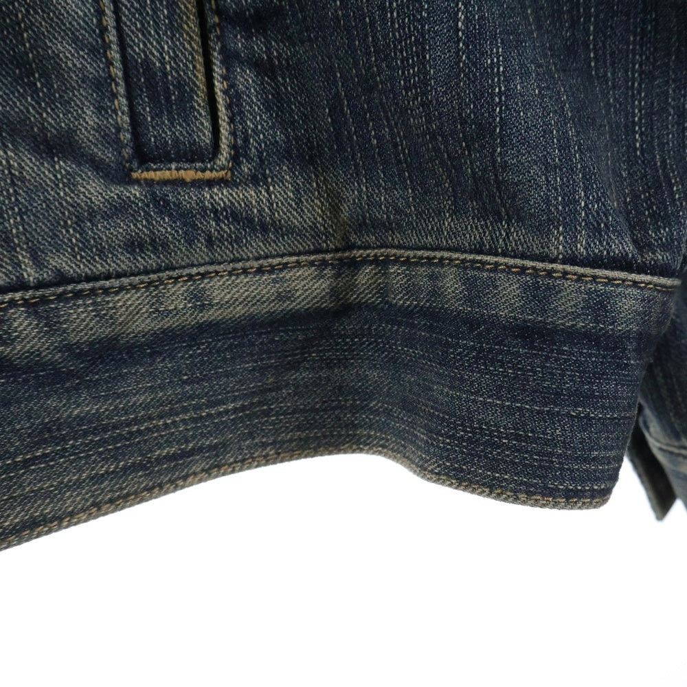 BALENCIAGA(バレンシアガ) Distressed Graffiti Decoration Denim Jacket ダメージ加工 スパンコール装飾 グラフィティデニムジャケット インディゴ