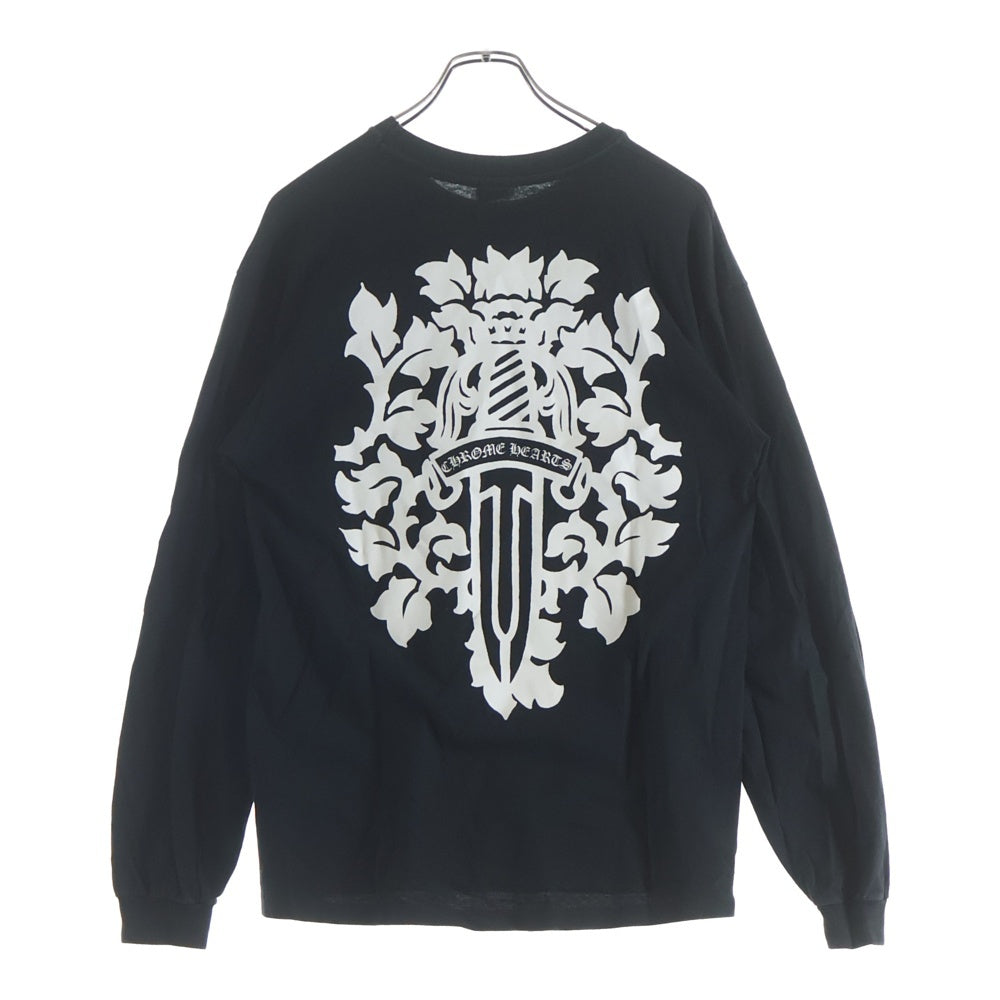 CHROME HEARTS(クロムハーツ) OLD CH L/S T-SHIRT オールド ネックロゴ バックダガープリント 長袖Tシャツ ロンT ブラック
