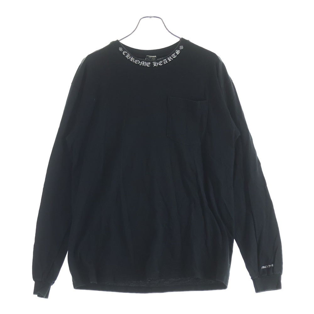CHROME HEARTS(クロムハーツ) OLD CH L/S T-SHIRT オールド ネックロゴ バックダガープリント 長袖Tシャツ ロンT ブラック