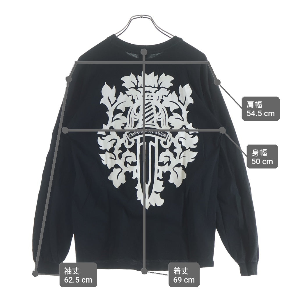 CHROME HEARTS(クロムハーツ) OLD CH L/S T-SHIRT オールド ネックロゴ バックダガープリント 長袖Tシャツ ロンT ブラック