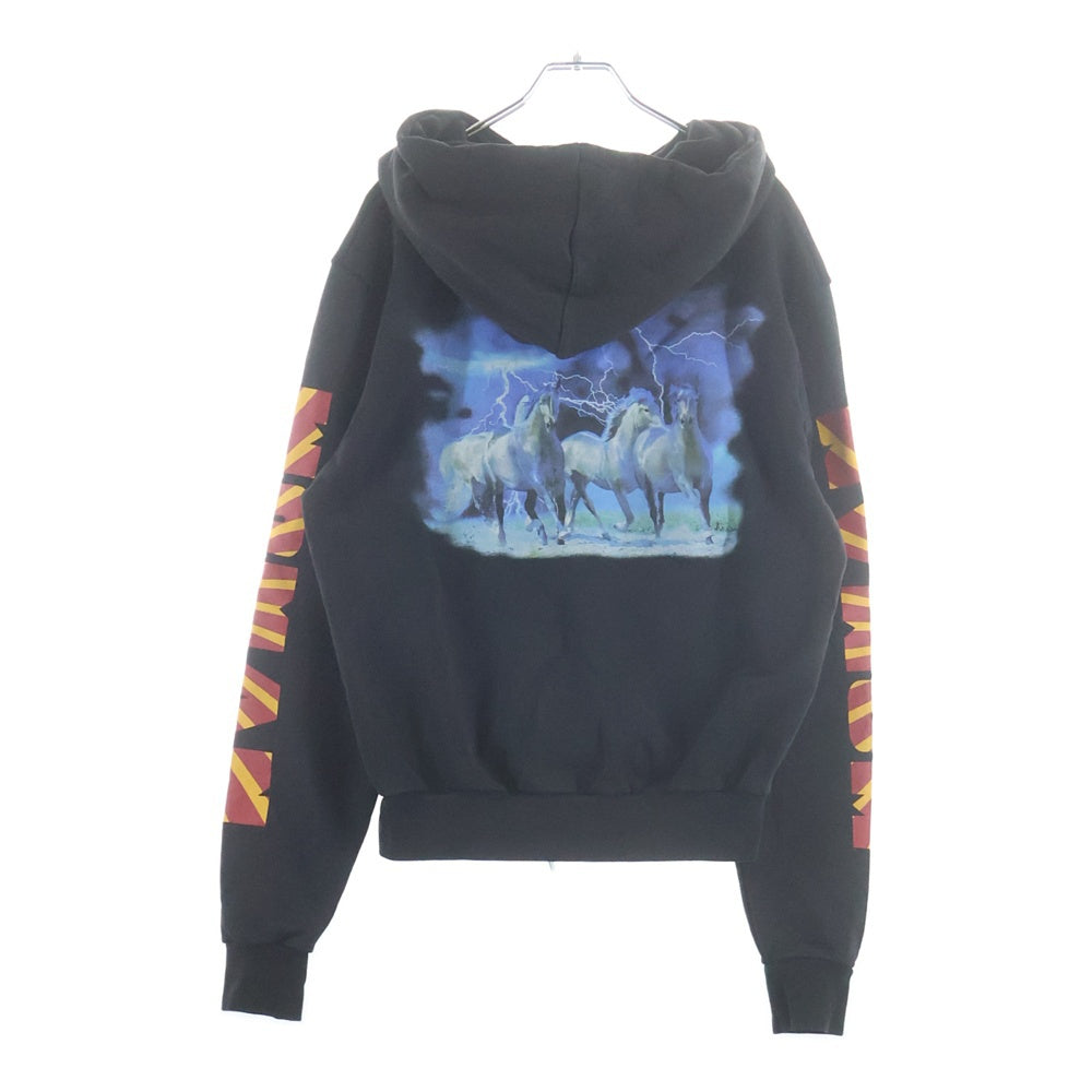 OFF-WHITE(オフホワイト) 17SS Hoodie ロゴプリント プルオーバースウェットパーカー フーディー ブラック