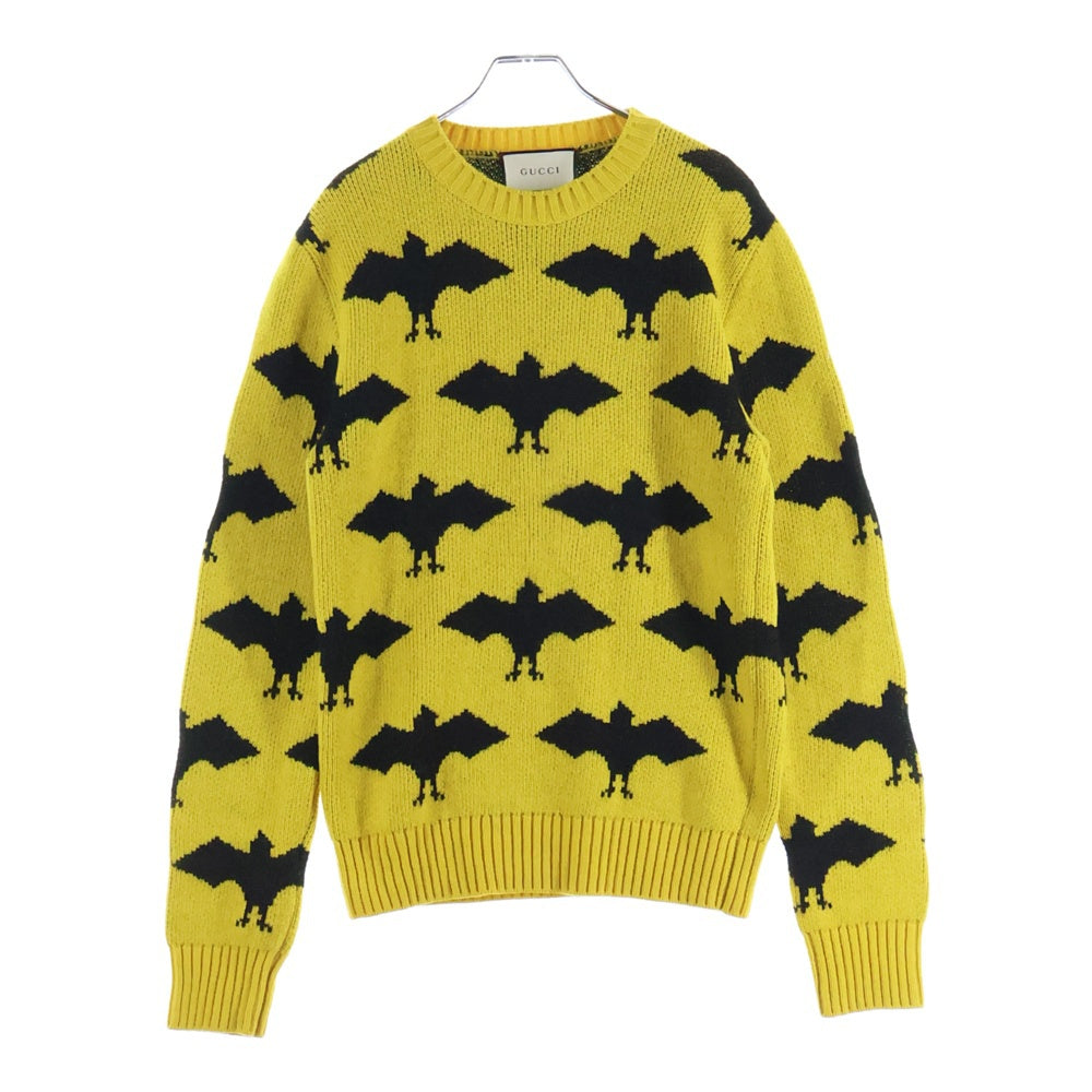 GUCCI(グッチ) Wool Knit Sweater クルーネックウールニットセーター イエロー 493648 X9E79