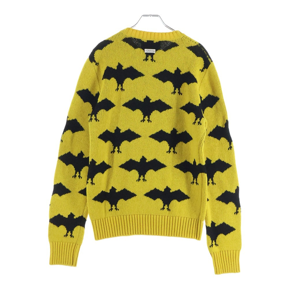 GUCCI(グッチ) Wool Knit Sweater クルーネックウールニットセーター イエロー 493648 X9E79