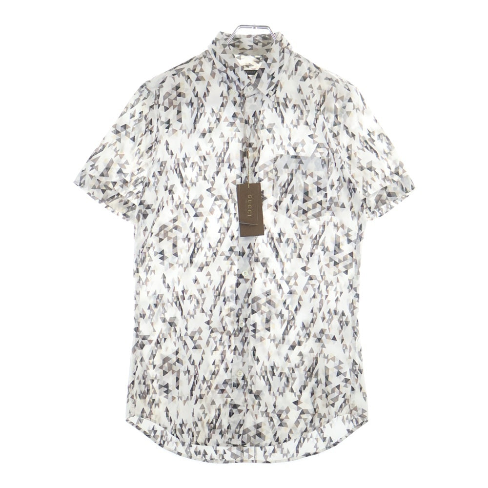 GUCCI(グッチ) Skinny Shirt 総柄半袖シャツ ホワイト 232148 Z3054