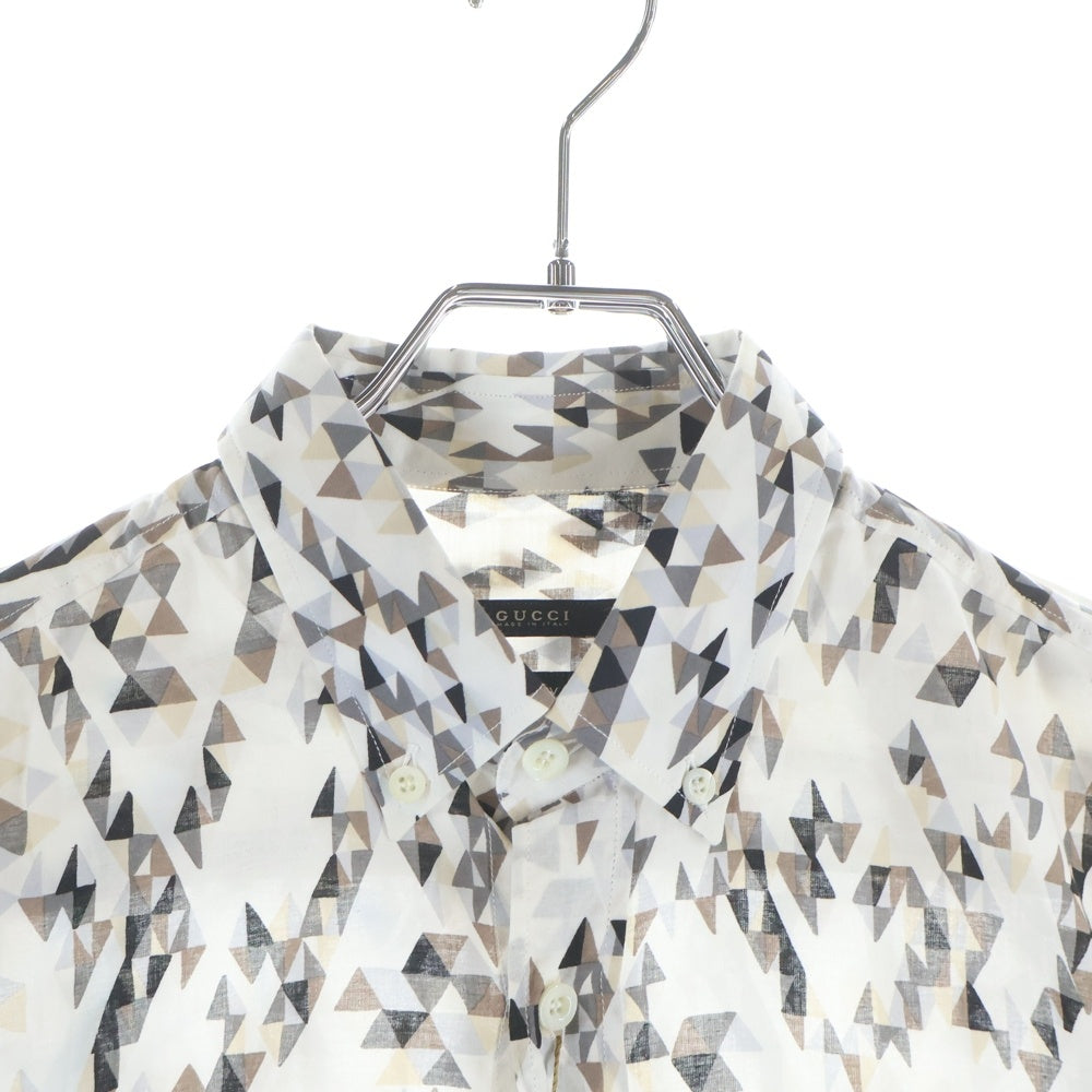 GUCCI(グッチ) Skinny Shirt 総柄半袖シャツ ホワイト 232148 Z3054