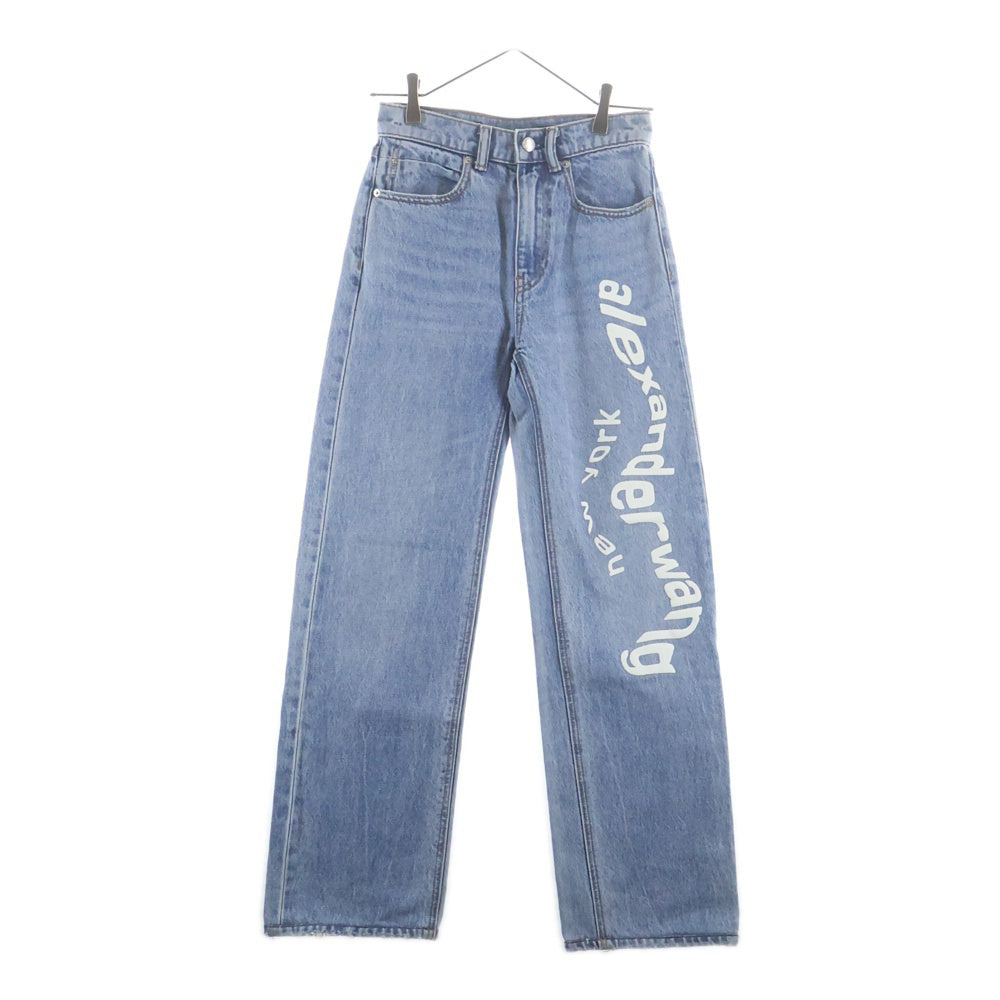 ALEXANDER WANG(アレキサンダーワン) Puff Logo Straight Leg Jean ストレートジーンズ デニムパンツ インディゴ