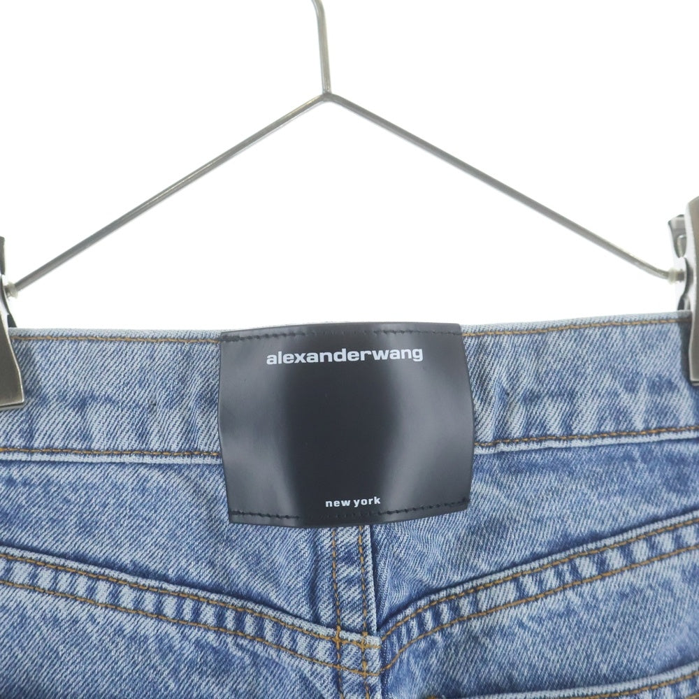 ALEXANDER WANG(アレキサンダーワン) Puff Logo Straight Leg Jean ストレートジーンズ デニムパンツ インディゴ
