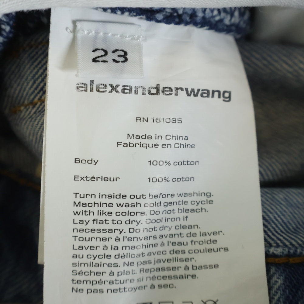 ALEXANDER WANG(アレキサンダーワン) Puff Logo Straight Leg Jean ストレートジーンズ デニムパンツ インディゴ