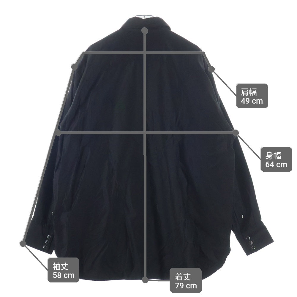 COMOLI(コモリ) 25SS コットンウエスタンシャツ ブラック D01-02002